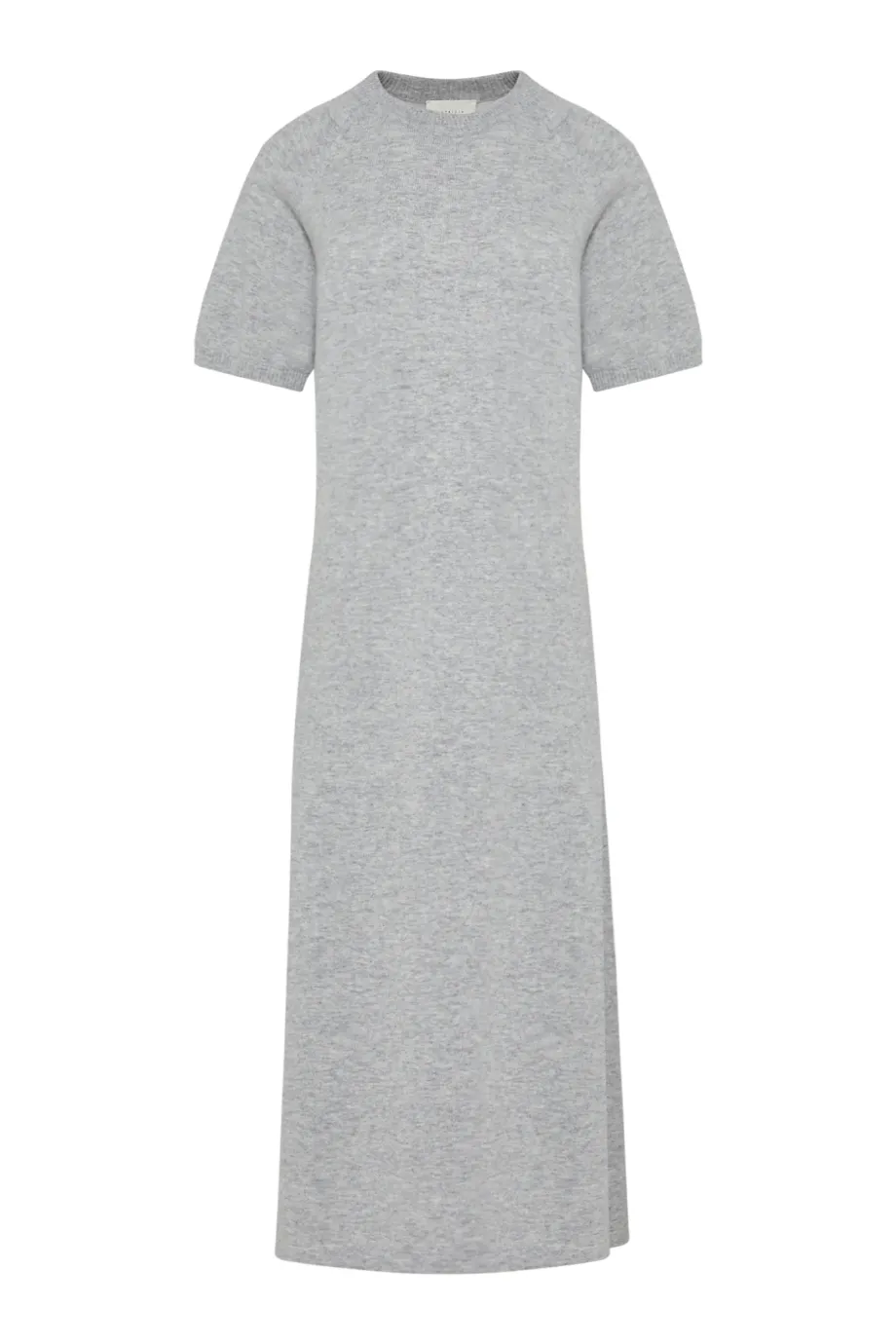 Rochie midi gri din lână merinos și cașmir Rochie midi gri din lână merinos și cașmir