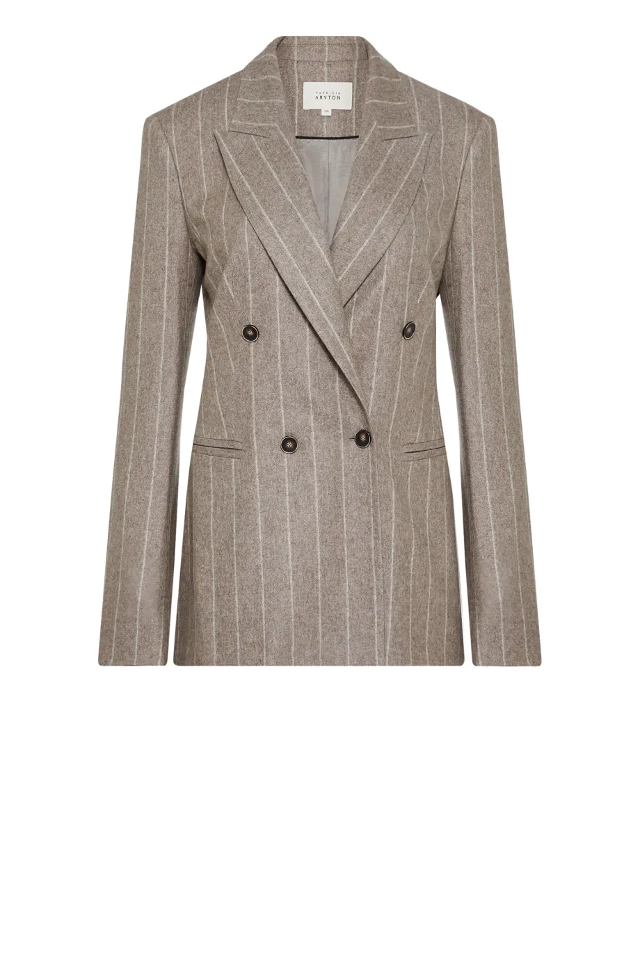 Jachetă cu dungi taupe și o notă de cașmir Jachetă cu dungi taupe și o notă de cașmir