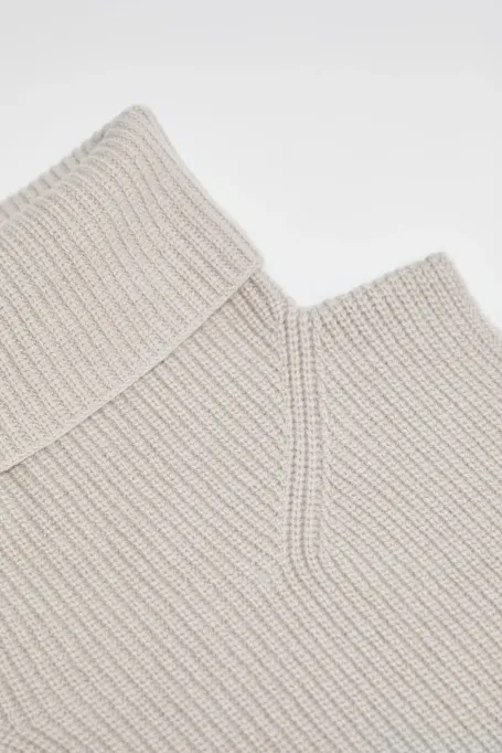 Guler tricotat cu polo, cu adaos de cașmir