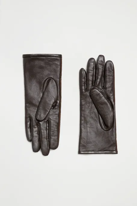 Mănuși maro din piele