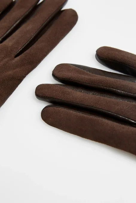 Mănuși maro din piele