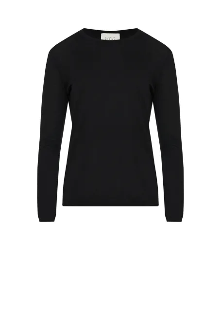 Top negru din lână merinos Top negru din lână merinos