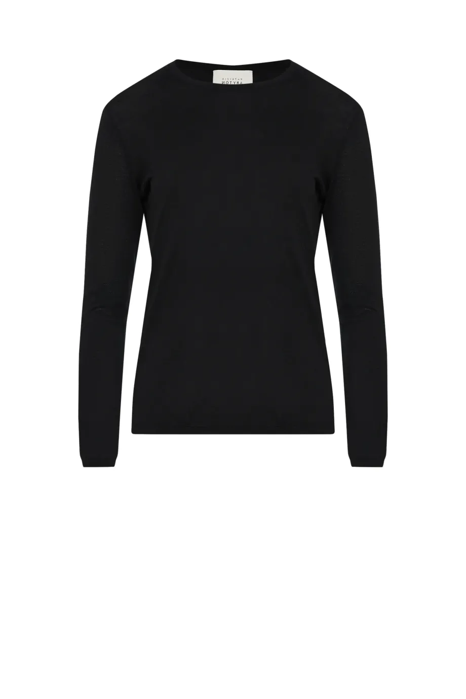 Top negru din lână merinos Top negru din lână merinos