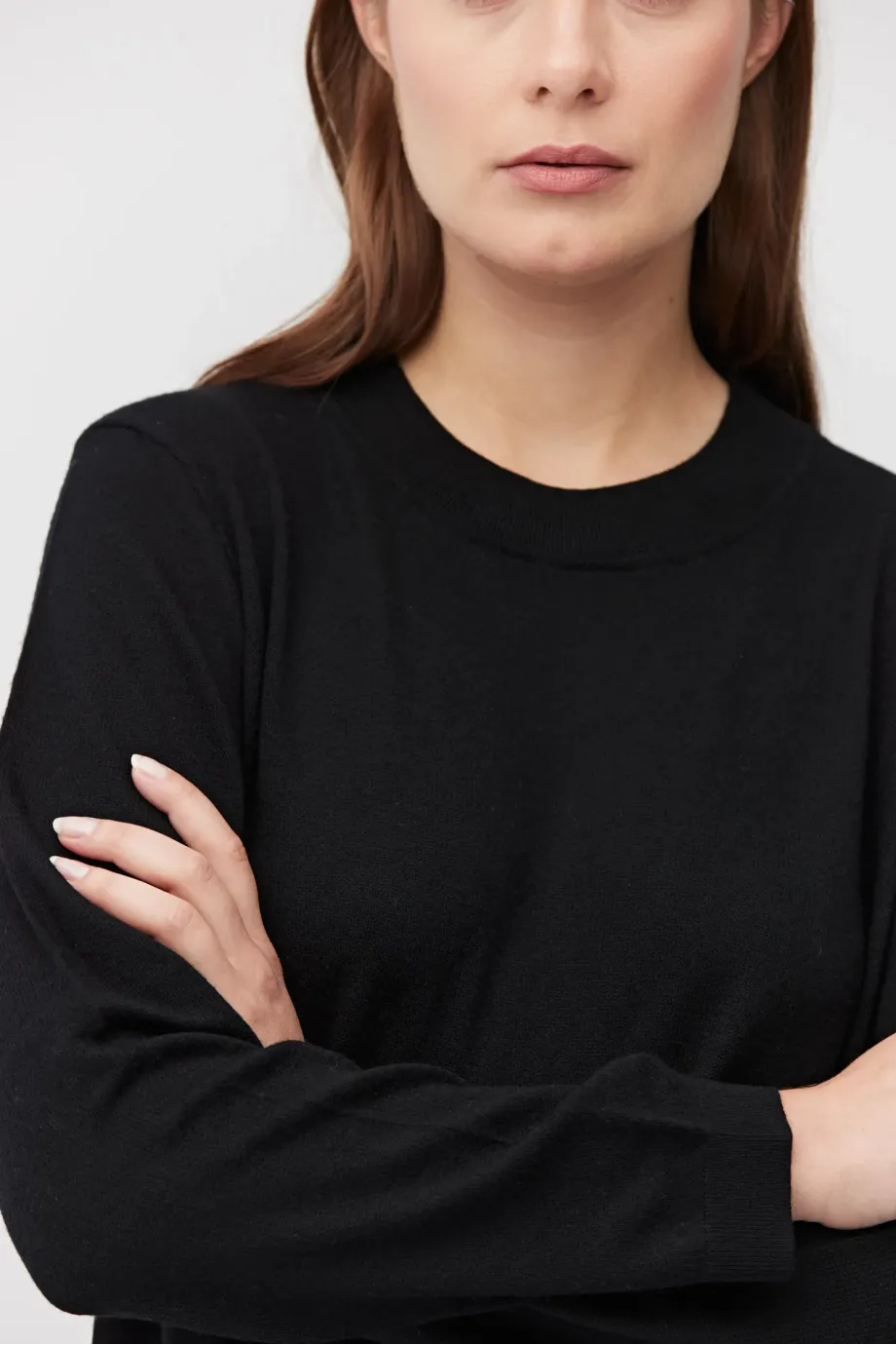 Rochie neagră din lână merinos Rochie neagră din lână merinos