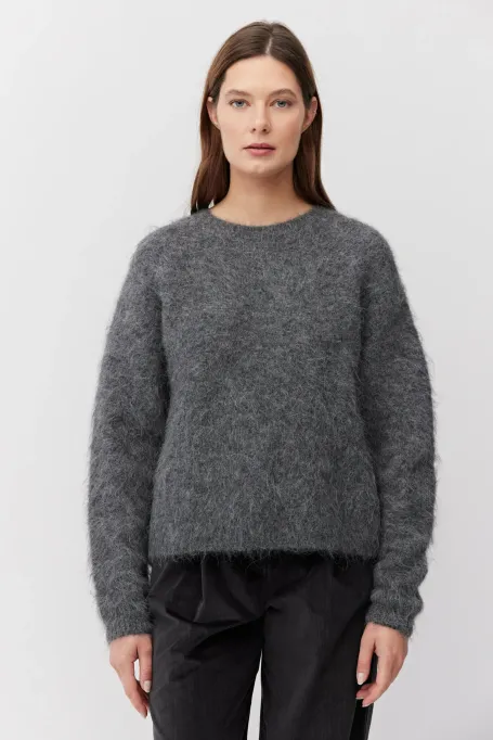 Pulover gri din lână alpaca