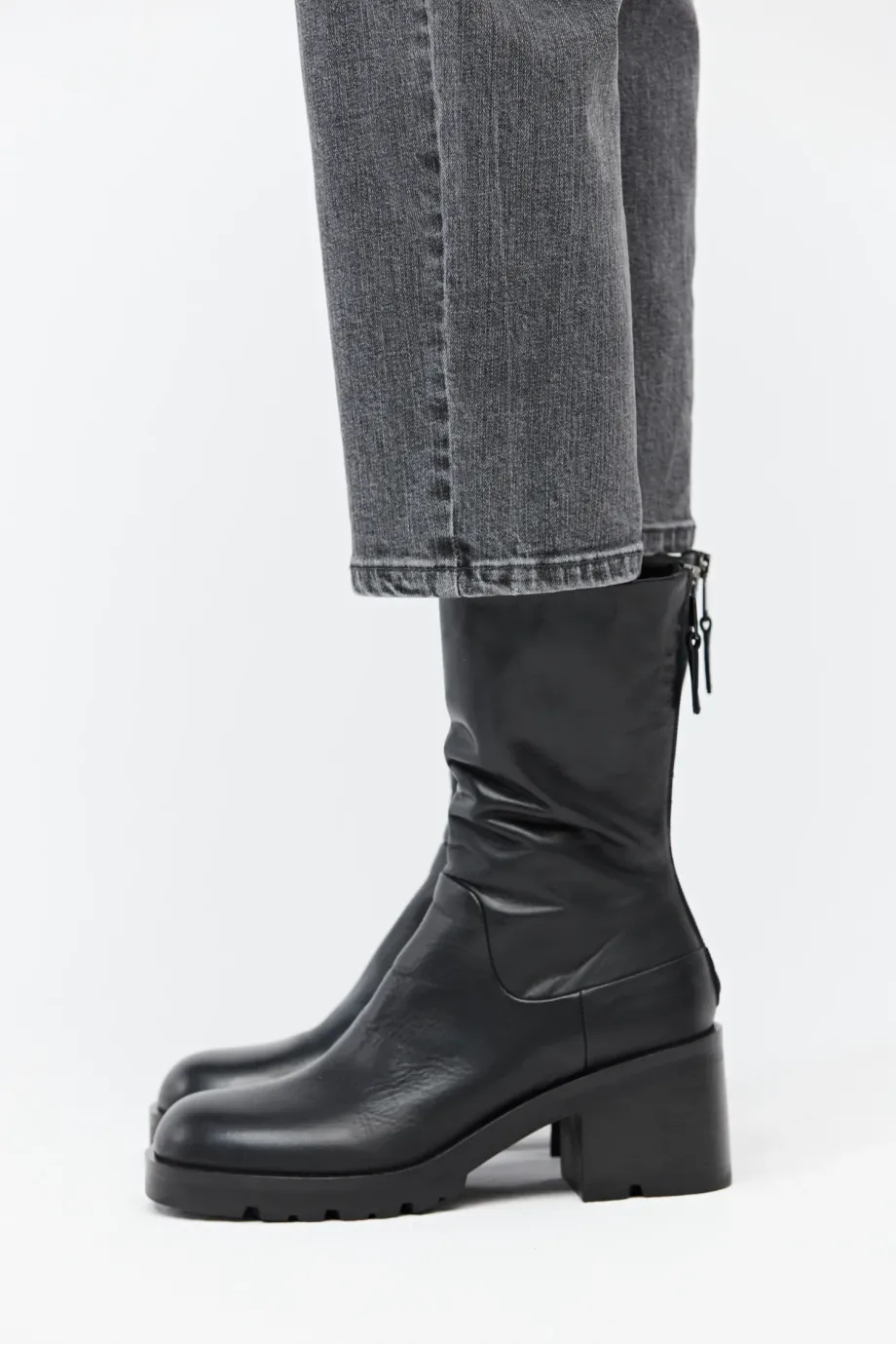 Botine negre din piele Botine negre din piele