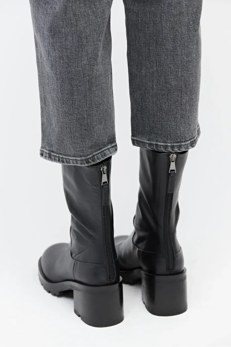 Botine negre din piele Botine negre din piele