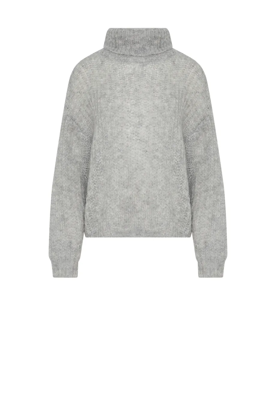 Pulover gri cu guler înalt din mohair Pulover gri cu guler înalt din mohair