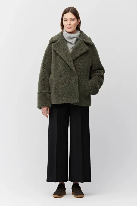 Pantaloni culotte negri cu lână