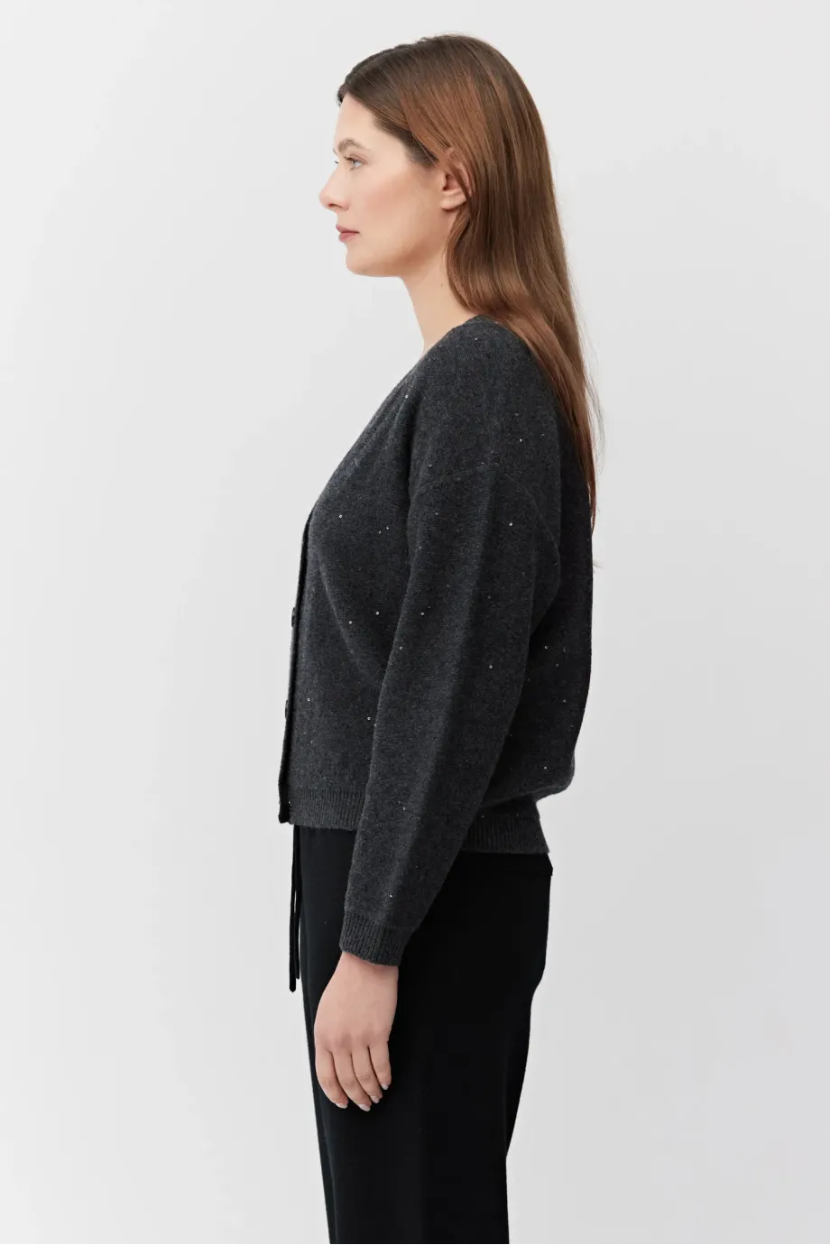 Cardigan tricotat gri cu lână Cardigan tricotat gri cu lână