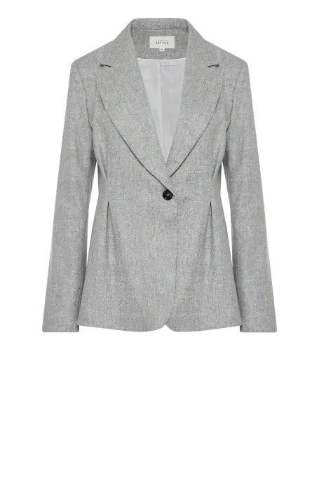 Sacou gri de costum cu cașmir