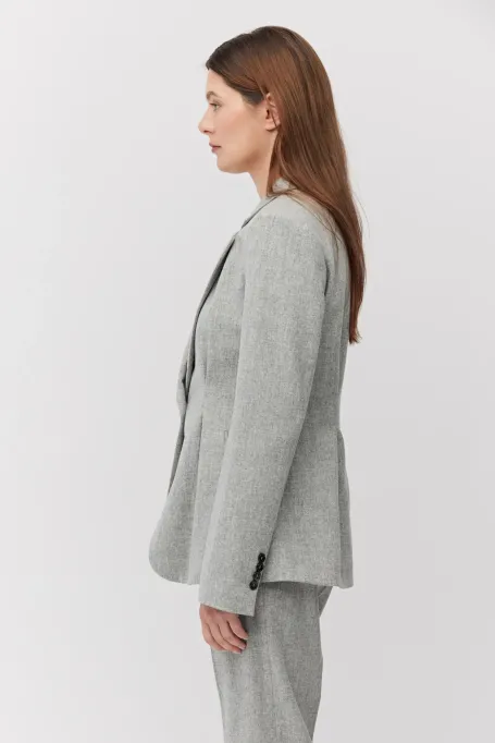 Sacou gri de costum cu cașmir