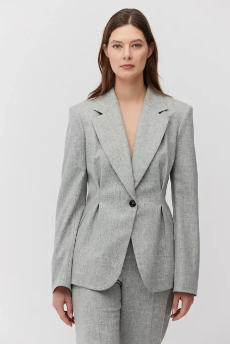 Sacou gri de costum cu cașmir