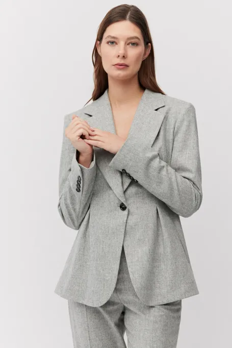 Sacou gri de costum cu cașmir