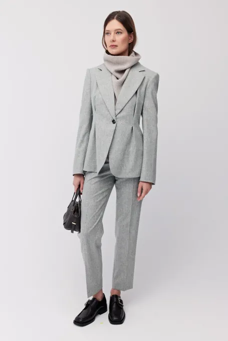 Sacou gri de costum cu cașmir