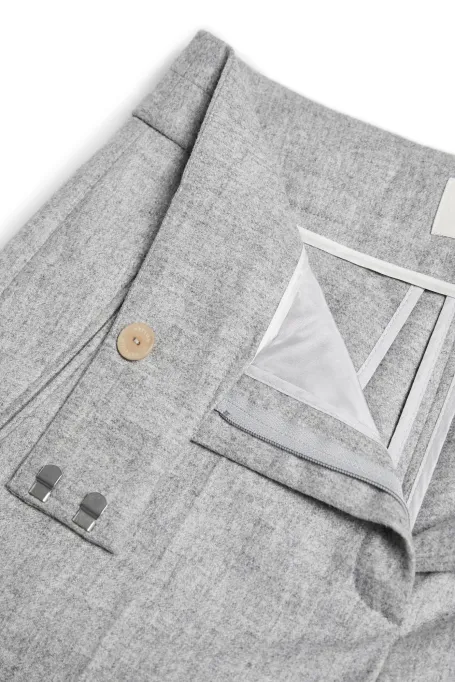 Pantaloni gri de costum cu cașmir Pantaloni gri de costum cu cașmir