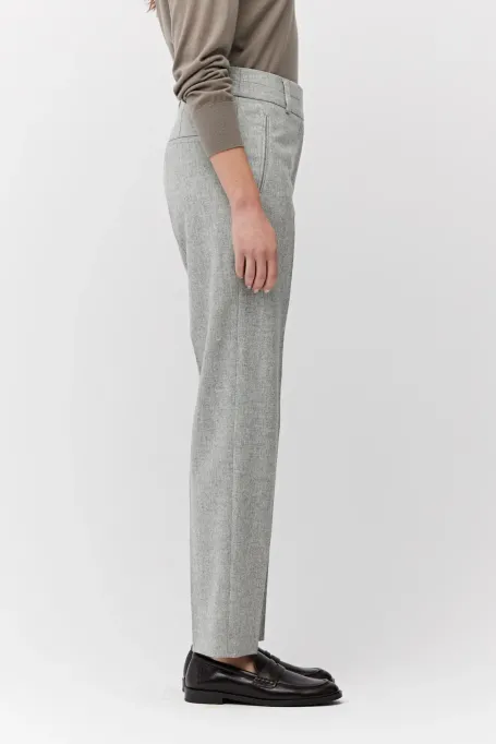 Pantaloni gri de costum cu cașmir Pantaloni gri de costum cu cașmir