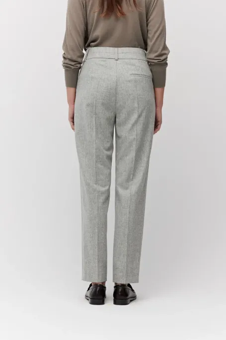 Pantaloni gri de costum cu cașmir Pantaloni gri de costum cu cașmir