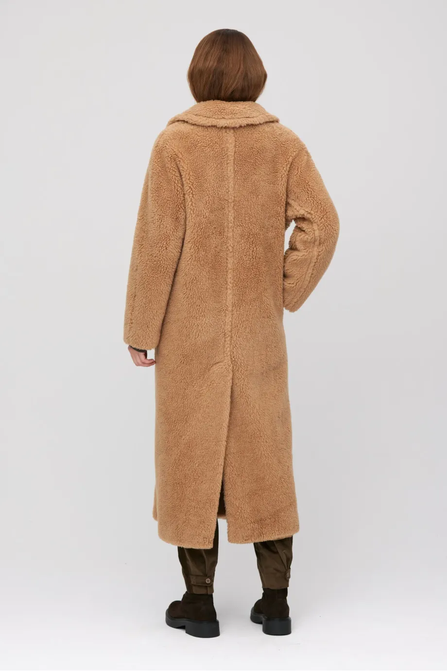 Palton teddy bear camel cu lână de cămilă și mătase Palton teddy bear camel cu lână de cămilă și mătase