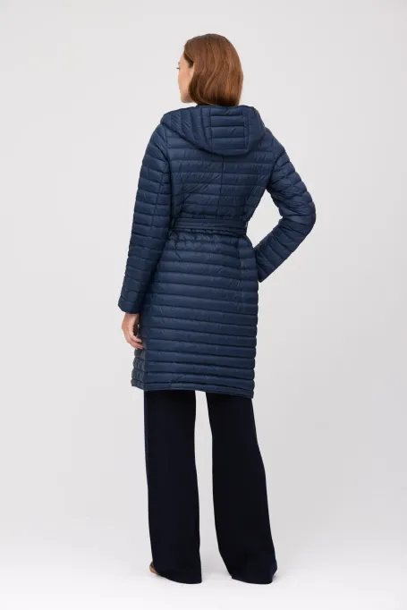 Jachetă Mila bleumarin deschis cu glugă