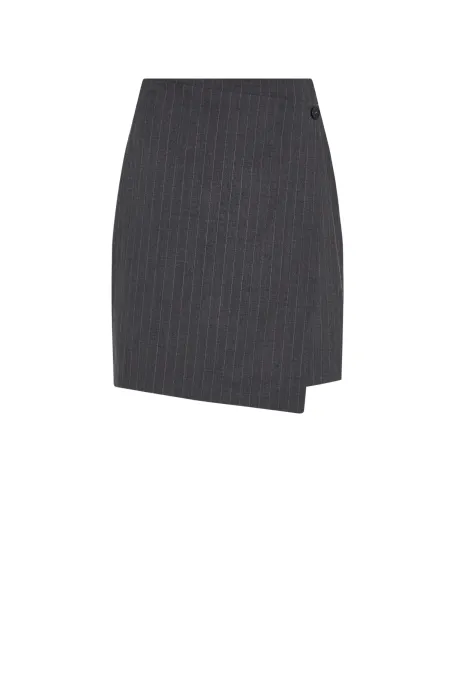 Fustă mini de tenis din lână gri