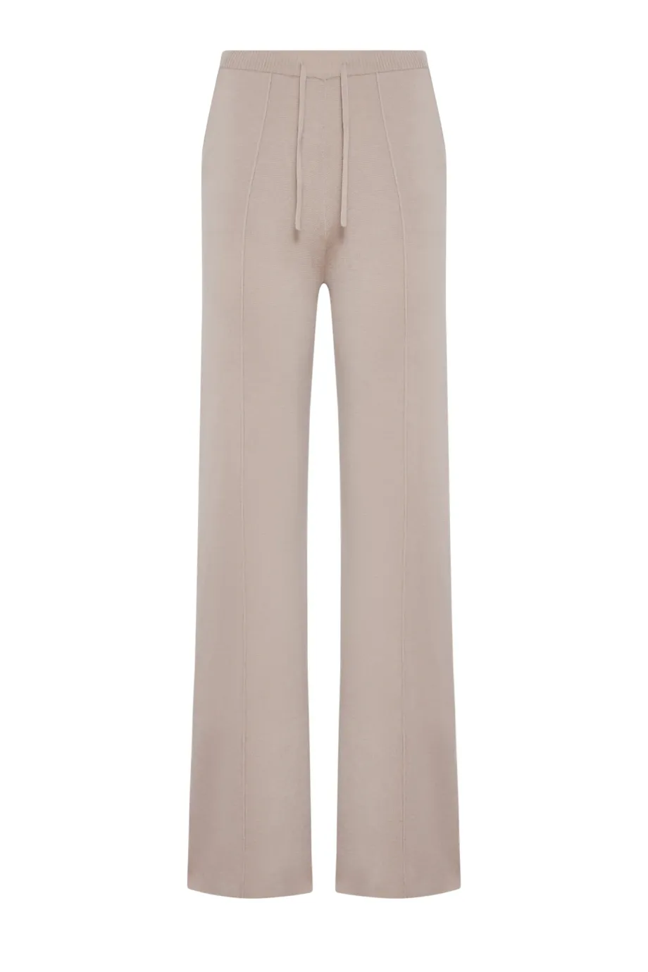 Pantaloni largi, bej, din lână pieptănată Pantaloni largi, bej, din lână pieptănată