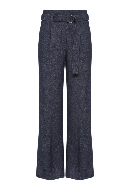 Pantaloni de costum gri din in și cașmir Pantaloni de costum gri din in și cașmir