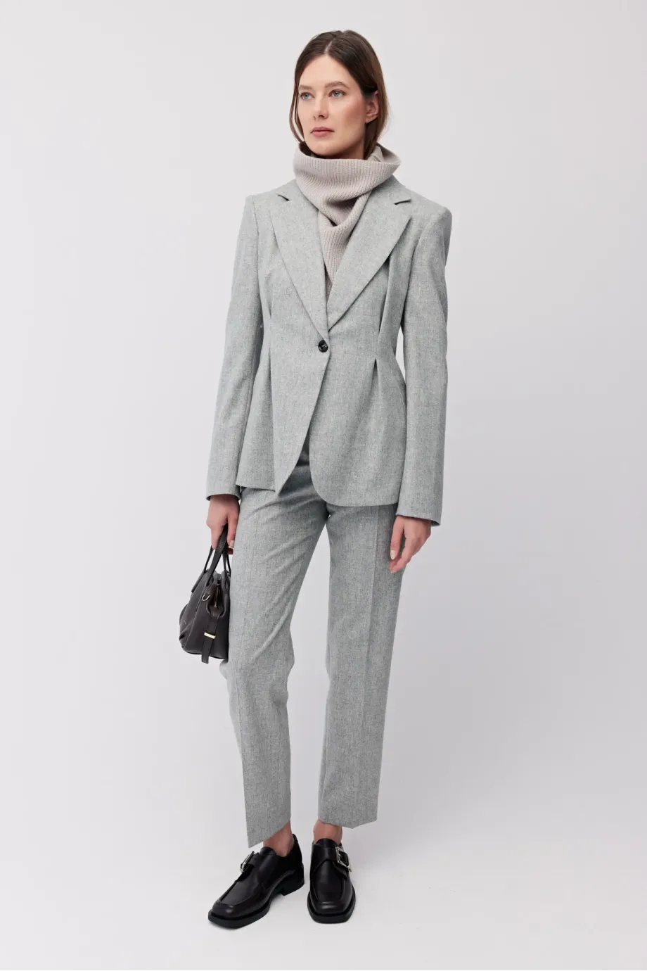 Pantaloni gri de costum cu cașmir - Patrizia Aryton Pantaloni gri de costum cu cașmir - Patrizia Aryton