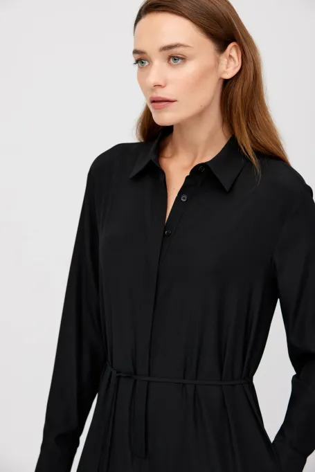 Salopetă neagră din mătase