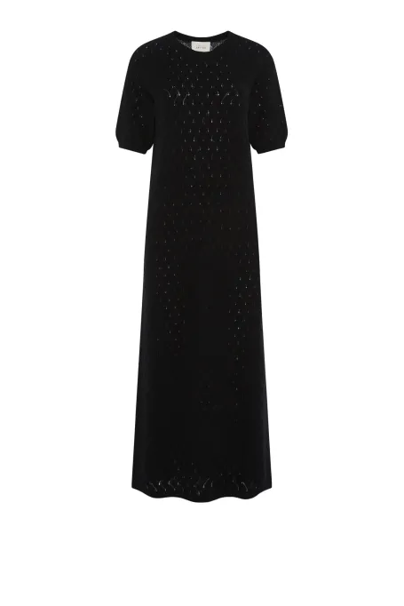 Rochie din lână merinos și amestec de lână de alpaca.