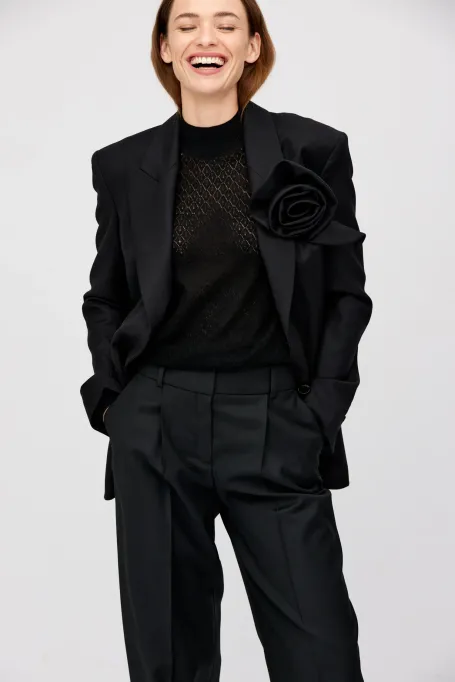 Sacou din lână cu umeri largi pentru costum