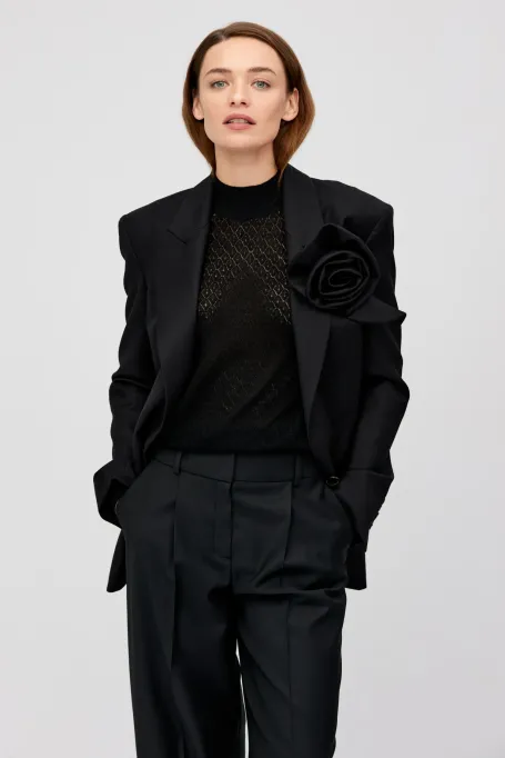 Sacou din lână cu umeri largi pentru costum