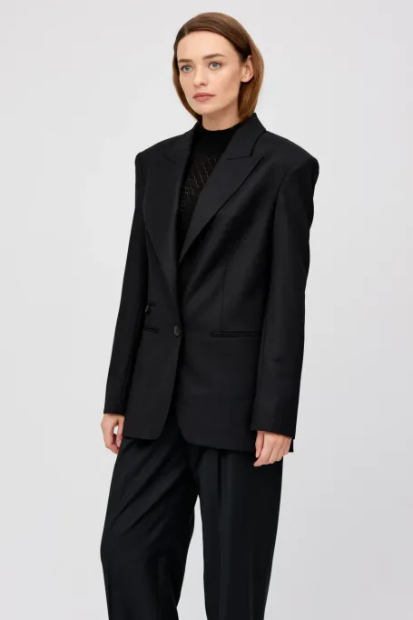 Sacou din lână cu umeri largi pentru costum