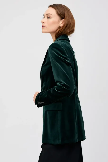 Sacou de catifea cu un singur rând de nasturi