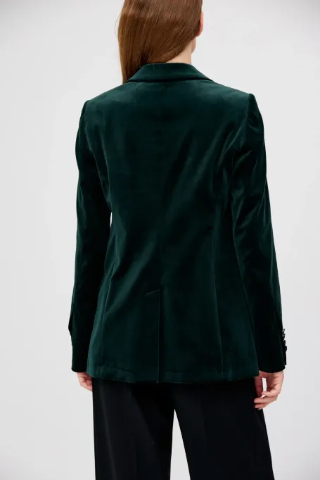 Sacou de catifea cu un singur rând de nasturi