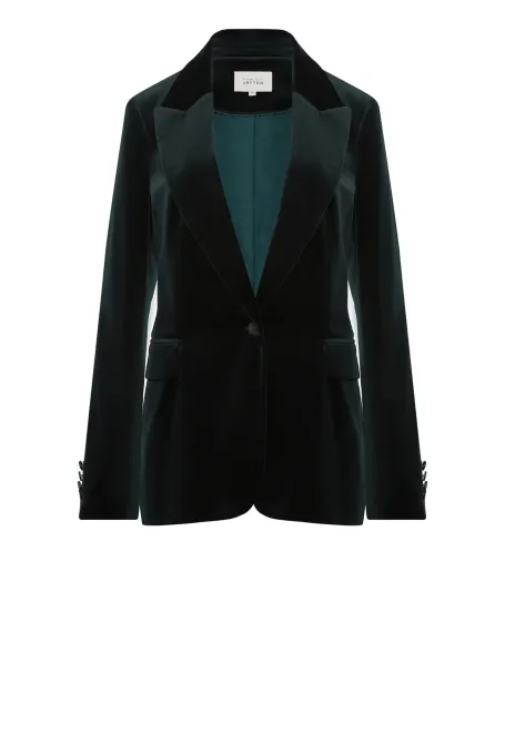 Sacou de catifea cu un singur rând de nasturi