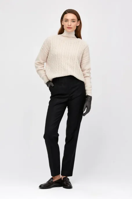 Pantaloni negri din lână pentru costum