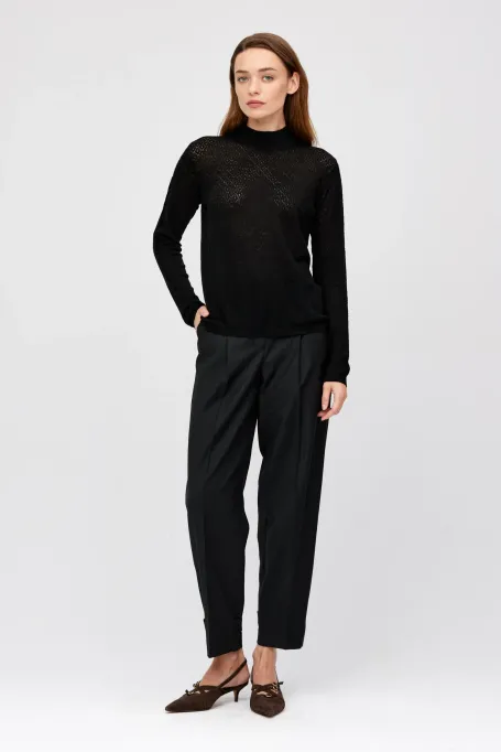 Pulover cu guler înalt din lână merinos