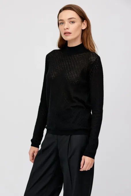 Pulover cu guler înalt din lână merinos - Patrizia Aryton