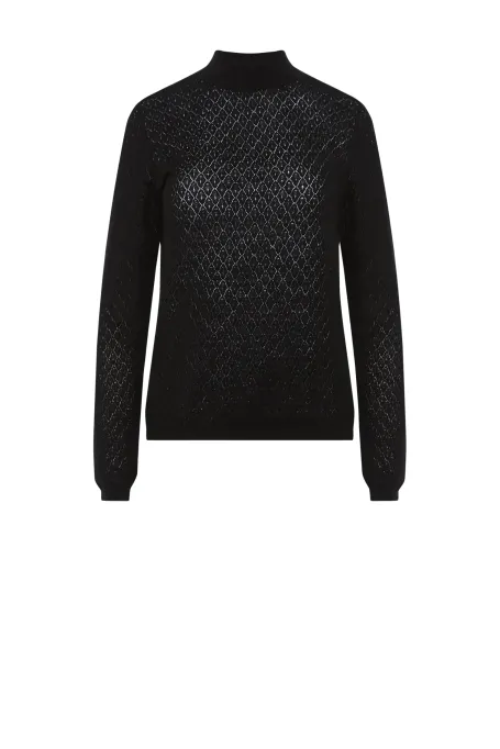 Pulover cu guler înalt din lână merinos