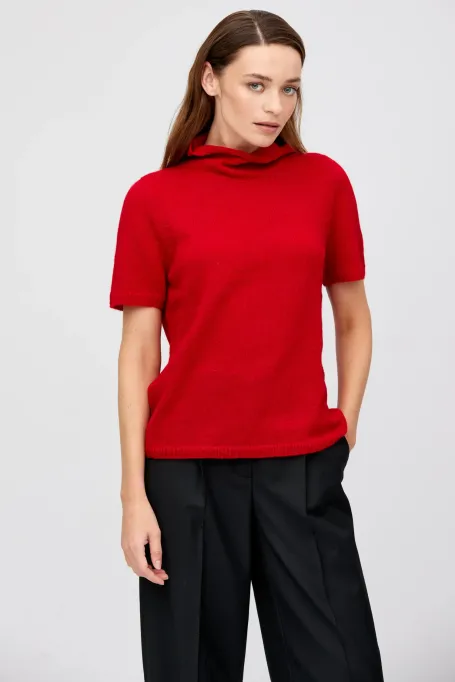 Pulover cu guler înalt din lână de baby alpaca