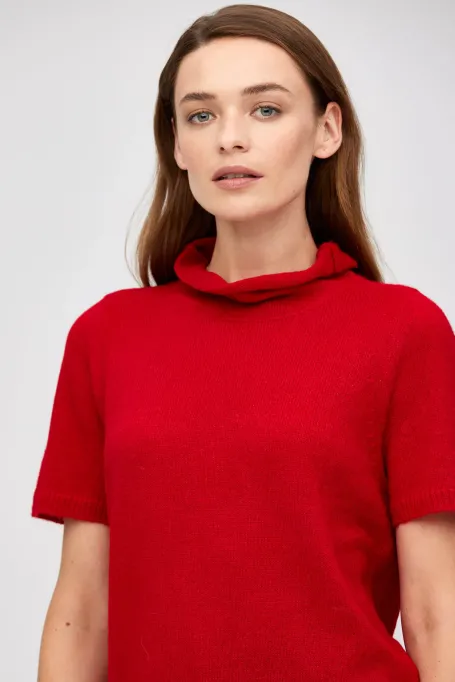 Pulover cu guler înalt din lână de baby alpaca