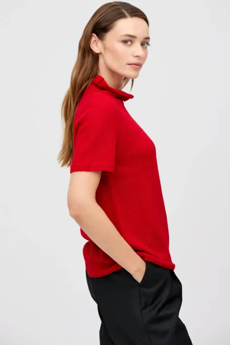 Pulover cu guler înalt din lână de baby alpaca