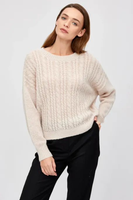 Pulover din lână merinos și mohair.