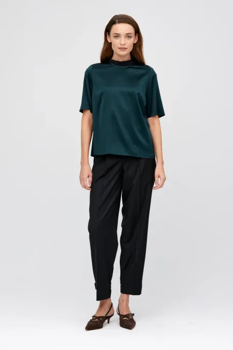 Bluză smarald din mătase