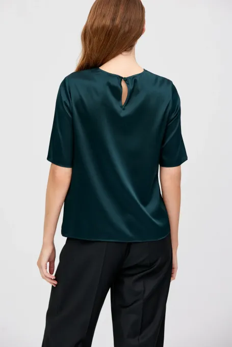 Bluză smarald din mătase