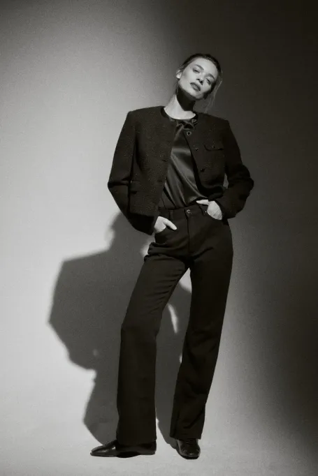 Jeans negri cu picior drept - Patrizia Aryton