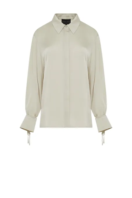 Bluză din mătase cu legătură la manșetă. - Patrizia Aryton