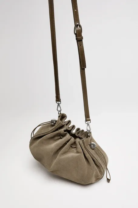 Geantă verde din piele întoarsă - Patrizia Aryton