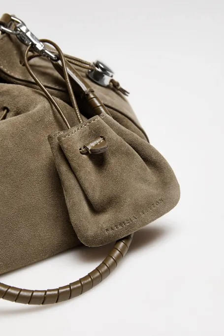 Geantă verde din piele întoarsă - Patrizia Aryton